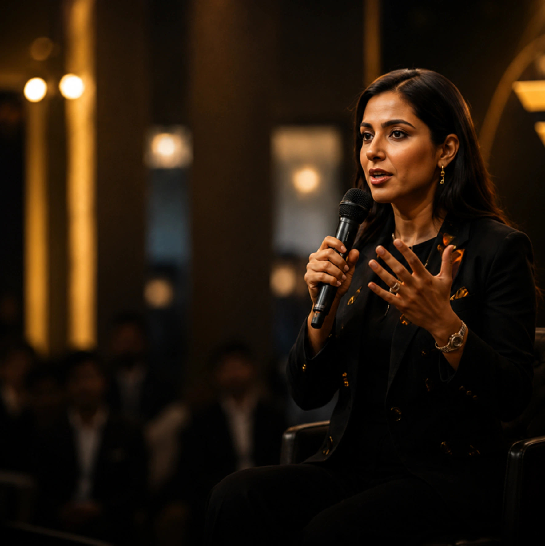 Guest speaker sharing insights on stage